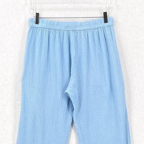 ENZA COSTA Cotton Gauze Straight Leg Jogger Pants Womens Medium Light Blue NEW - Picture 4 of 12